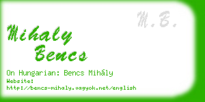 mihaly bencs business card