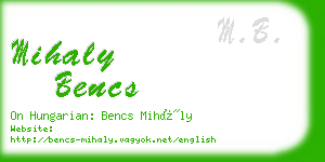 mihaly bencs business card